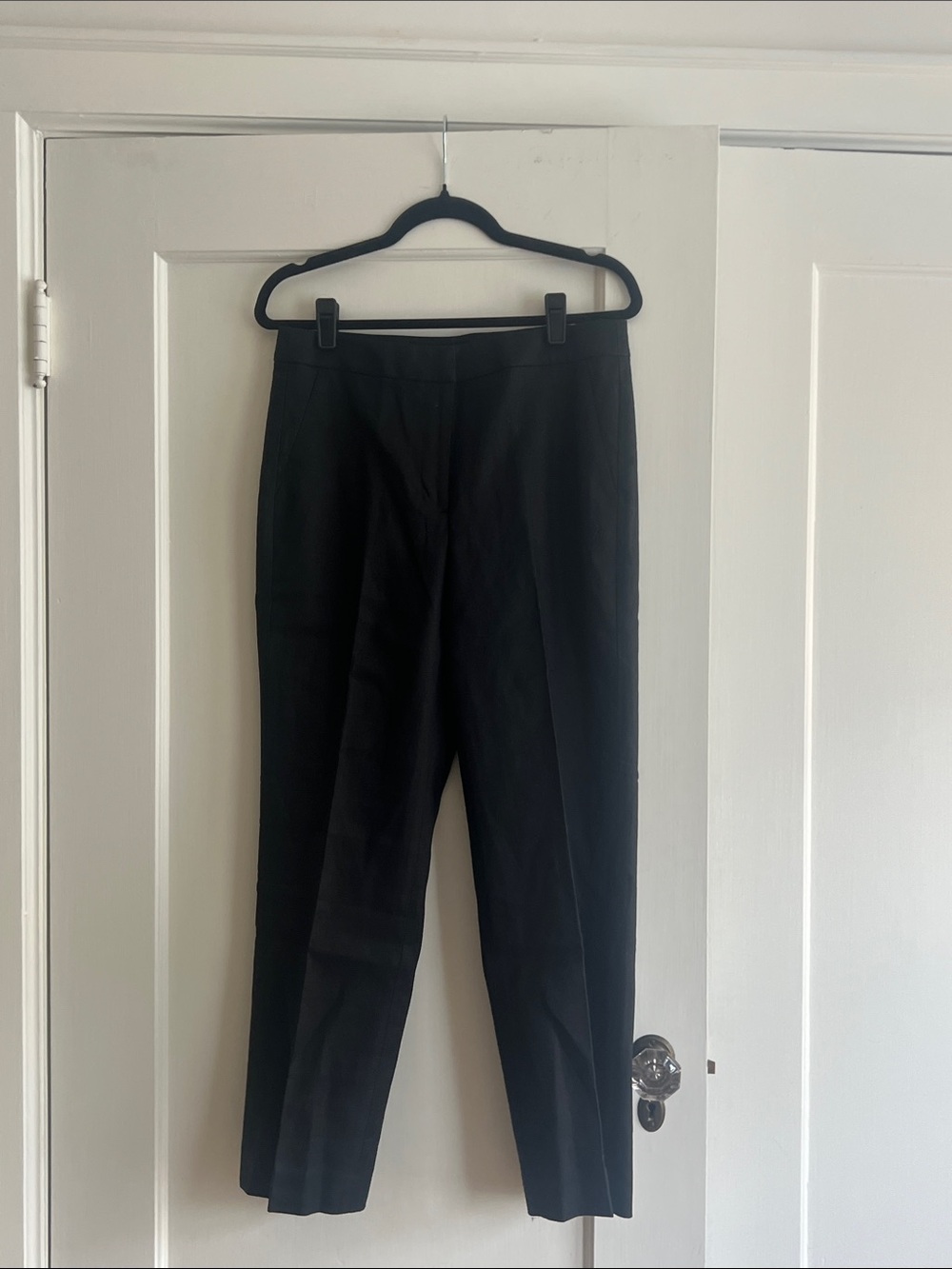 JCREW Black Kate Tailored Linen Trousers Classic Straight Fit - EUC - 8